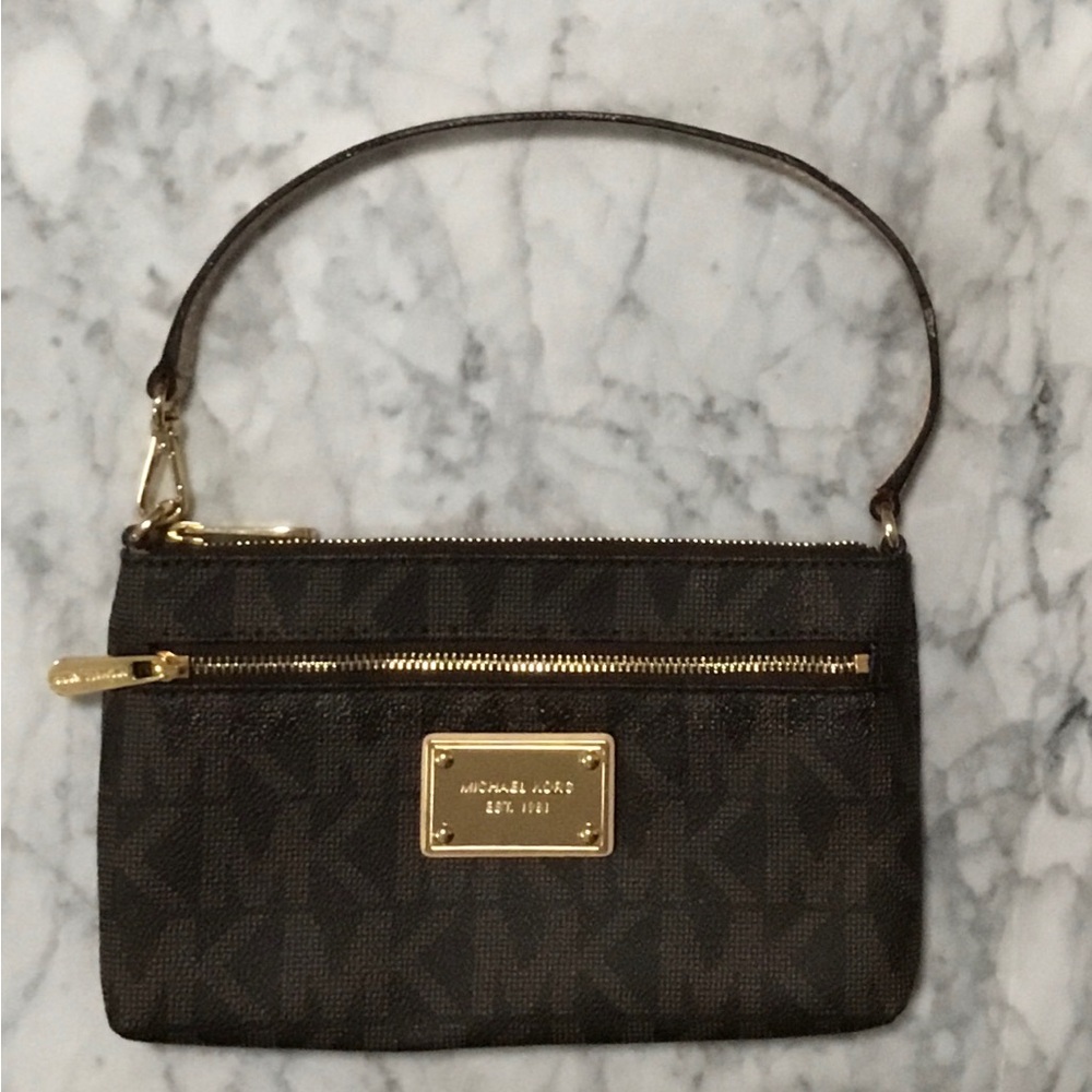 Michael Kors Coated Canvas Monogram Bag, Wristlet